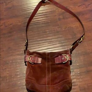 Suede Coach Sling Purse